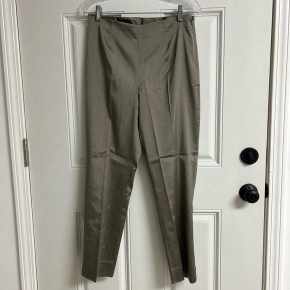 Chicos Shantung Ava Muted Olive Ankle Pants NWOT 0.5 - Picture 1 of 10